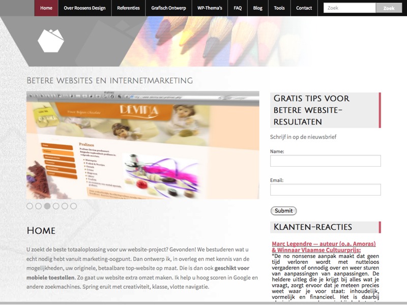 website voor marketingbedrijf